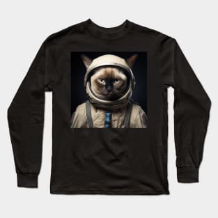 Astronaut Cat in Space - Siamese Long Sleeve T-Shirt